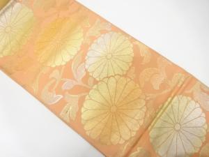 アンティーク　菊唐草模様織り出し袋帯（材料）